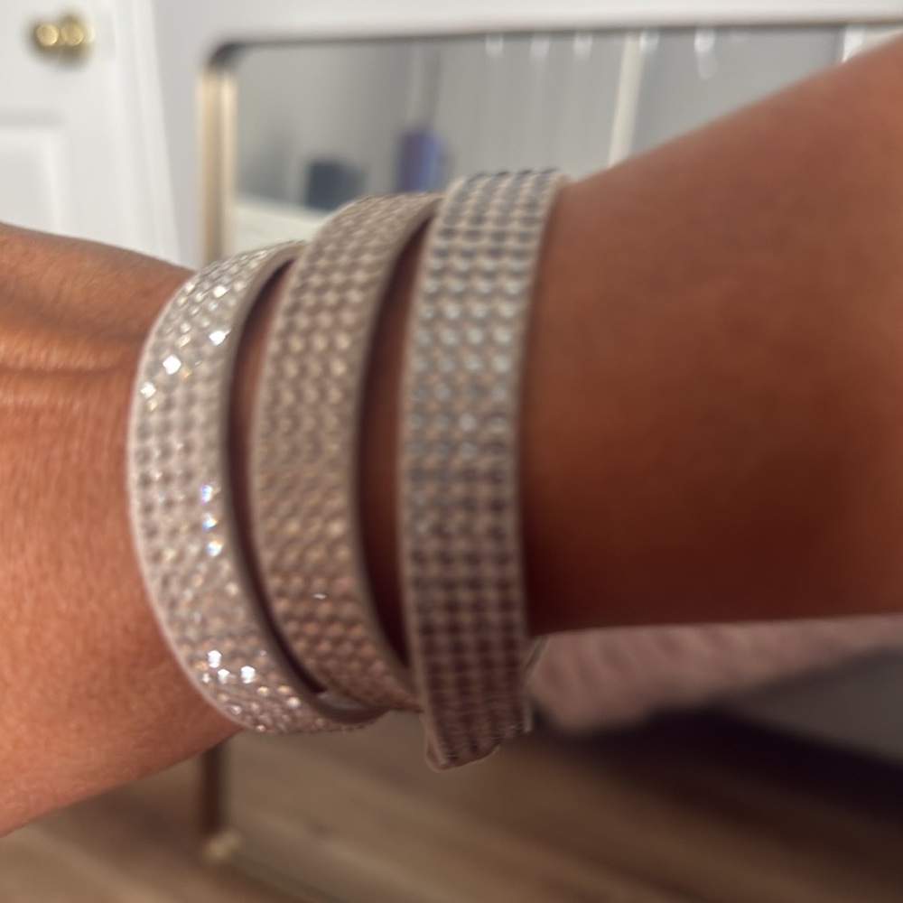 Touchstone Crystal by Swarovski Light Gray Wrap Bracelet